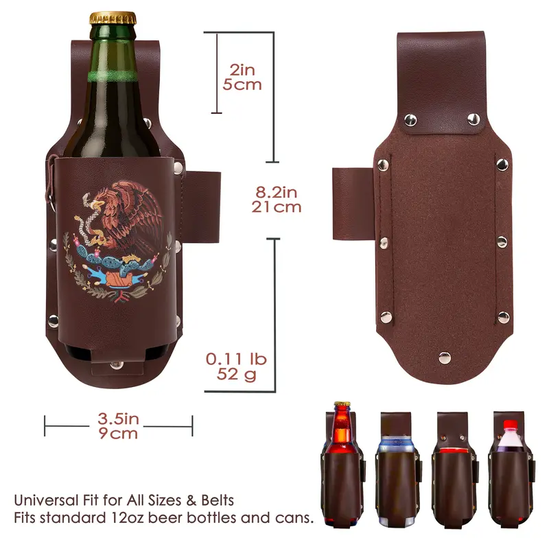 Everyday carry, personally theirs: Leather Drink Holster Belt Hands-Free Bottle Holder