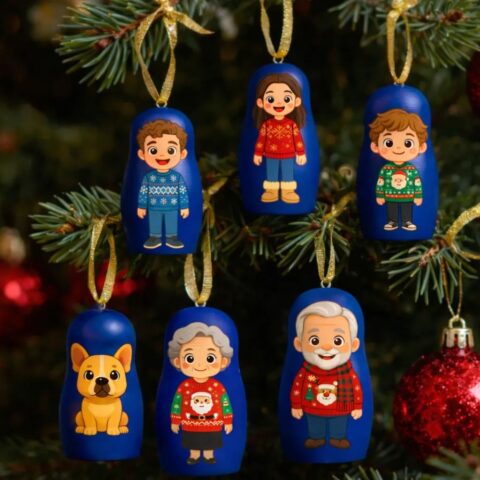 The Gift They Show Everyone: Personalized Cartoon Portrait Nesting Doll Christmas