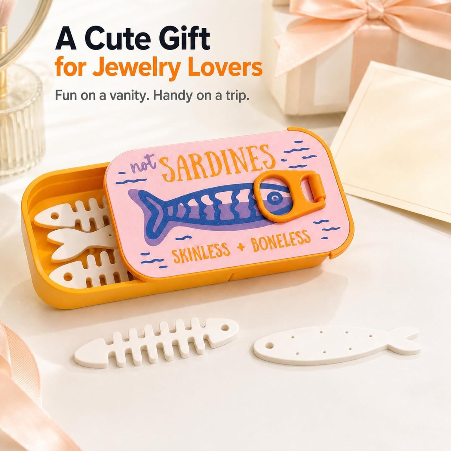 Fish Can Travel Jewelry Box – Cute Portable Jewelry Organizer Case