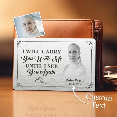 One of One, Just Like Them: Custom Photo Memorial Wallet Card Personalized Metal Wallet