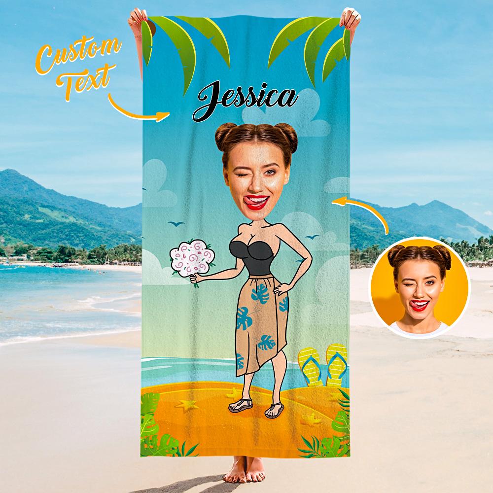 Made for One Person Only: Engraved Photo Towel Gift for Girlfriend Personalized Towel