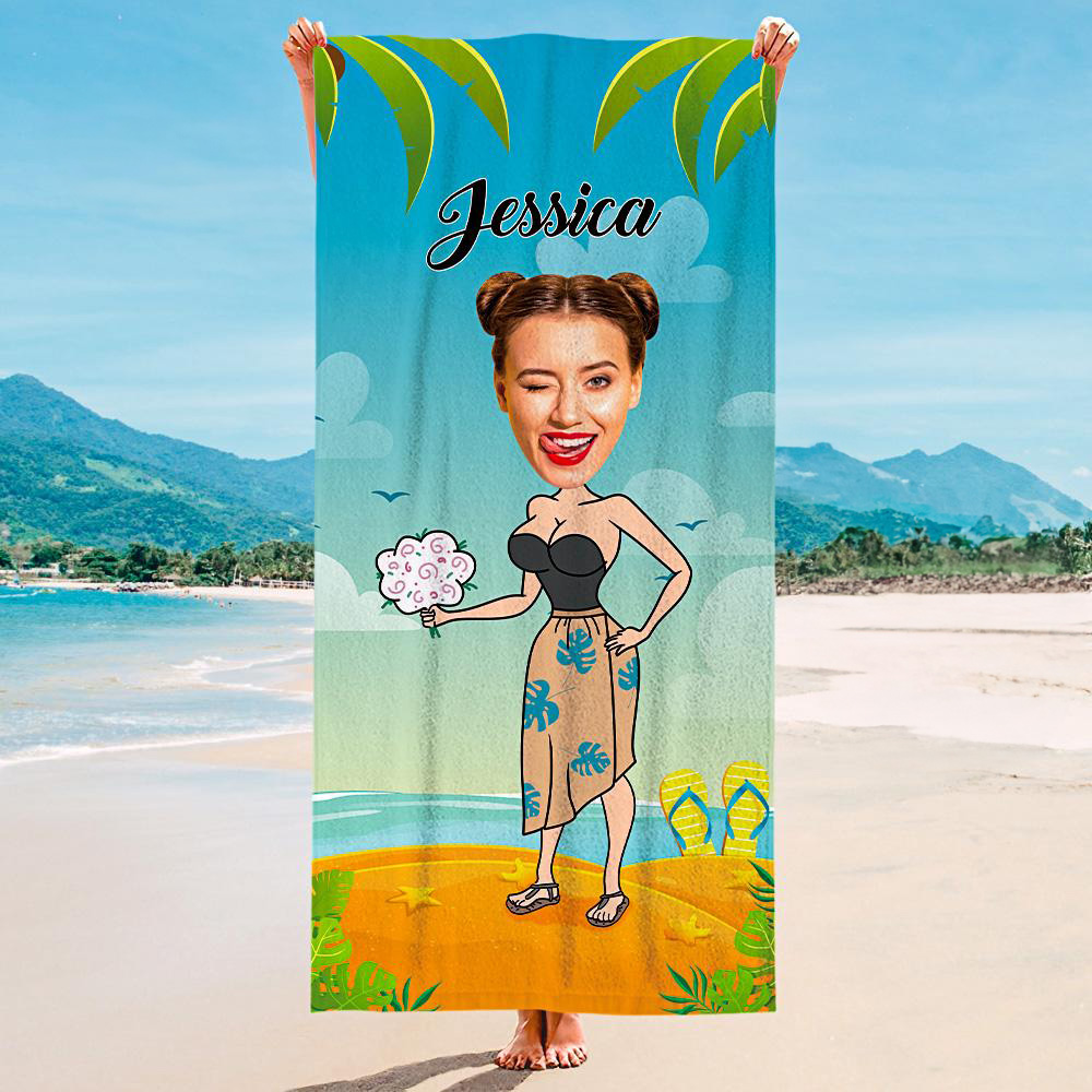 Made for One Person Only: Engraved Photo Towel Gift for Girlfriend Personalized Towel