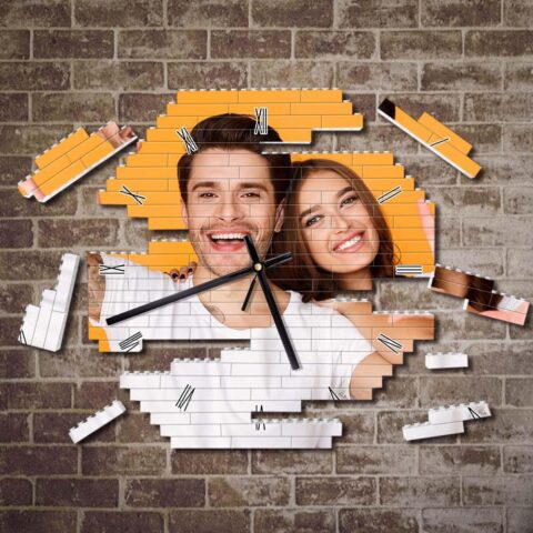 Custom Building Block Wall Clock Personality Puzzle Custom Photo Pointer Brick