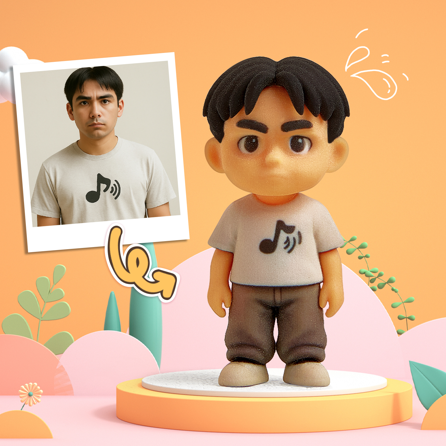 Custom Made 3D Office Desk Figurine Based on Your Picture Cute