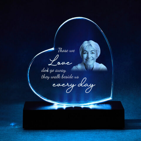 Their New Everyday Carry: Custom Heart 3D Crystal Photo Frame Sympathy Gift Memorial