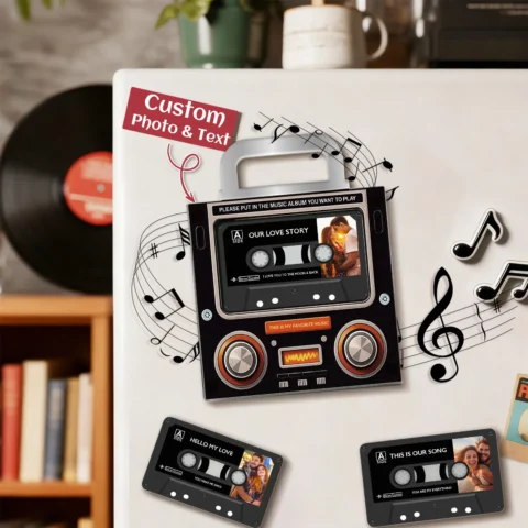 Music MixTape Fridge Magnet NFC Cassette-Shaped | NFC-Enabled Auto-Play 1 Song