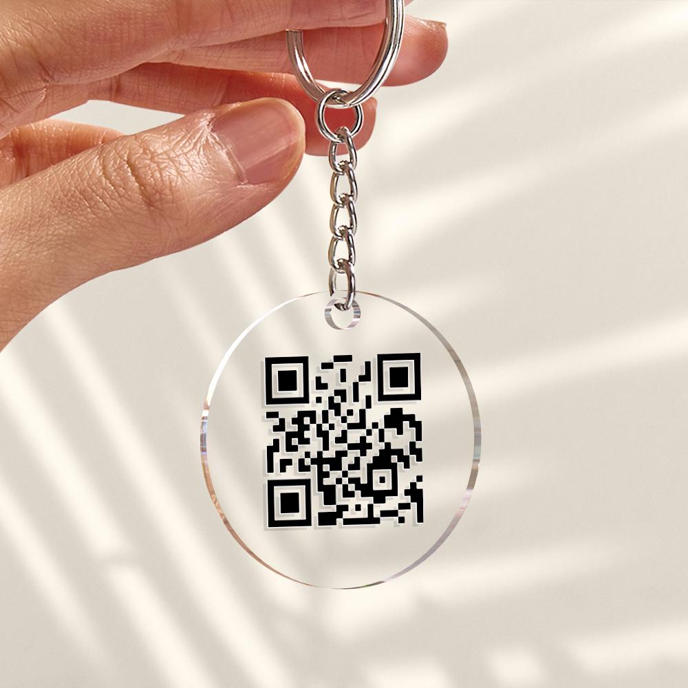 Scannable QR Code Social Media Keychain with Your Voice or Text