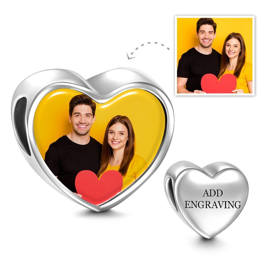 The Unexpected Favorite: Engraved Heart Photo Charm Picture Charm Gift For Couples