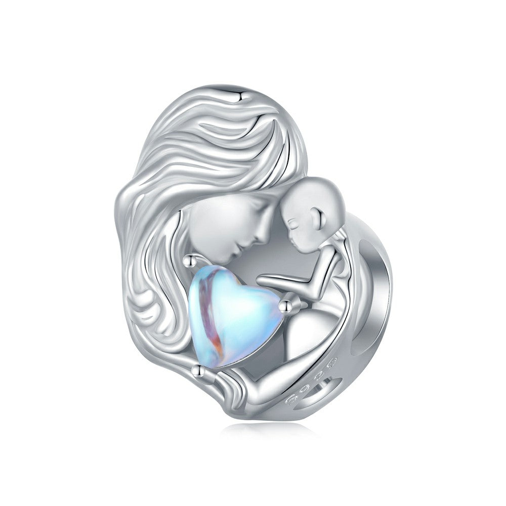Guaranteed Happy Tears: Moonstone Parent-child Charm Silver