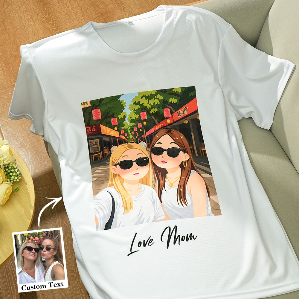 Custom Cartoon Style Photo T-Shirt Personalized Anime Portrait Tshirt with Custom
