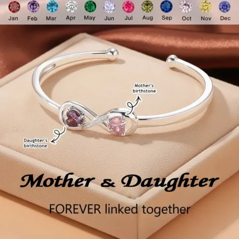 Personalized Infinity Birthstone Bracelet Custom Forever Link Bracelet The Infinite