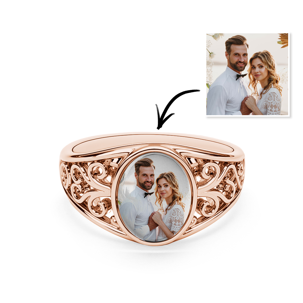 Custom Cutout Photo Rings Personalized Photo Jewelry Valentine’s Day