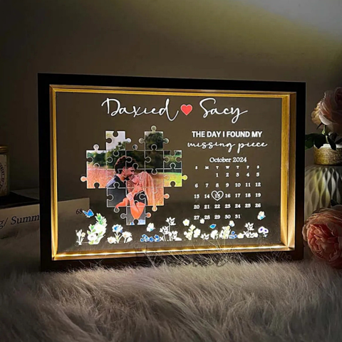 She Will Not Put It Down: The Day I Found My Missing Piece Light Frame Personalized