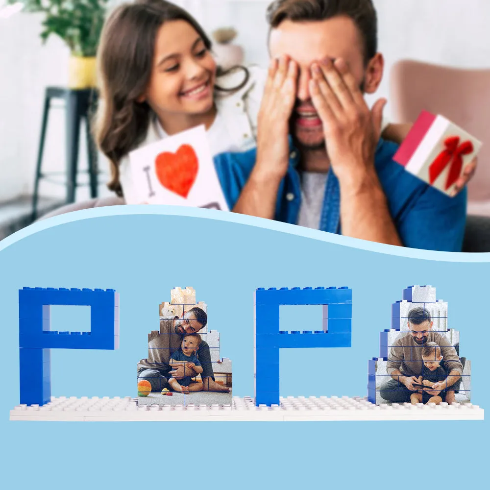 Personalized DAD and PAPA Photo Building Brick Puzzles Photo Block Father’s