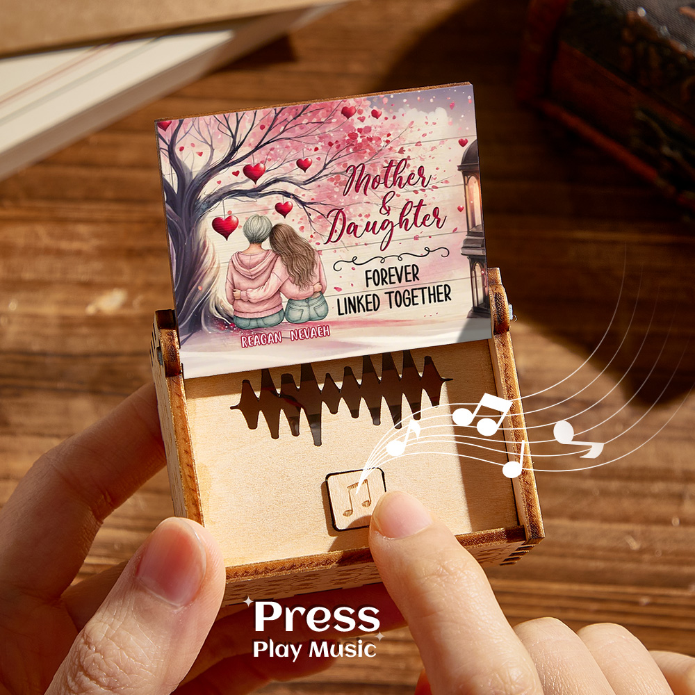Made for one person in the world – them: Personalized Wooden Music Box Custom Music Box