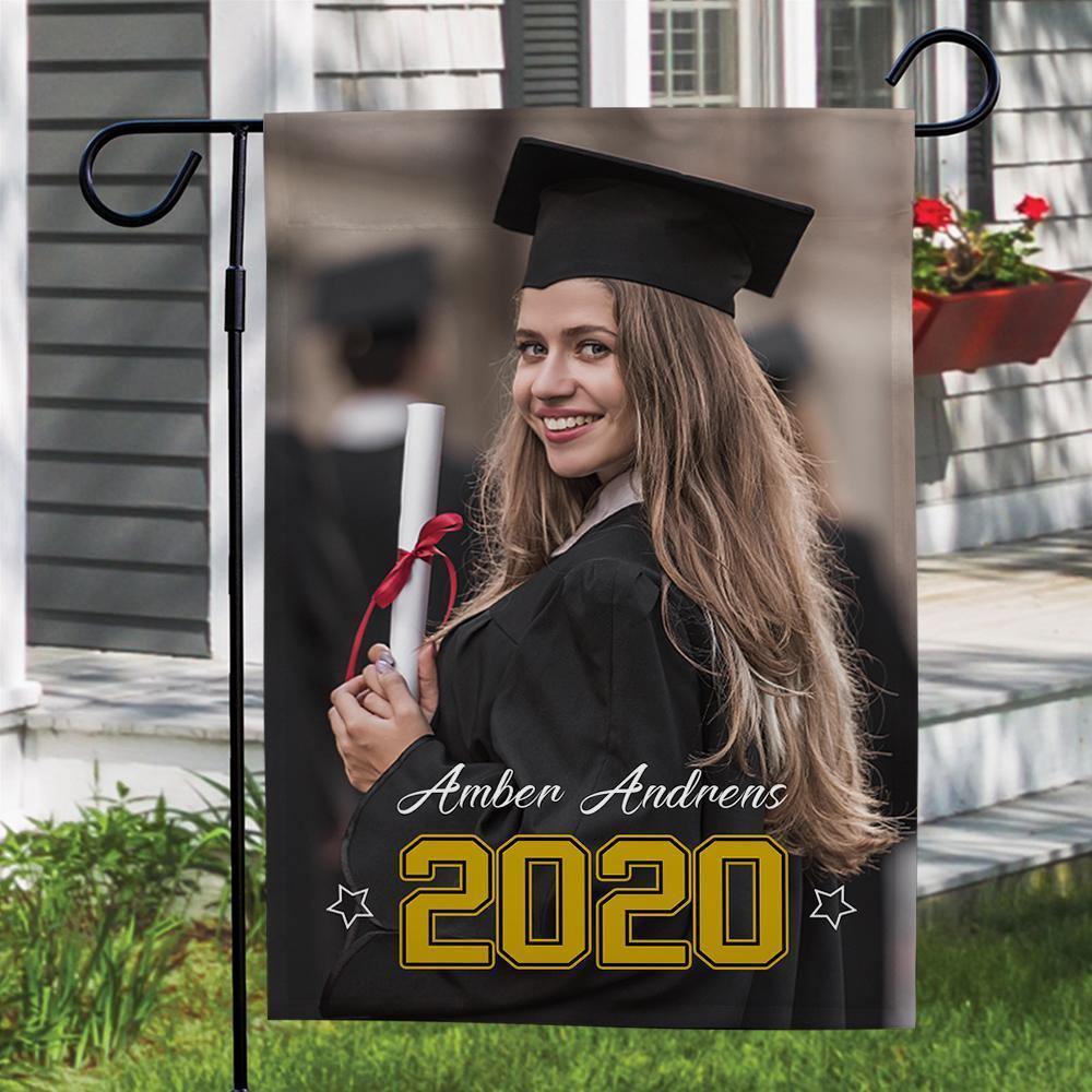 Custom Graduation Photo Garden Flag