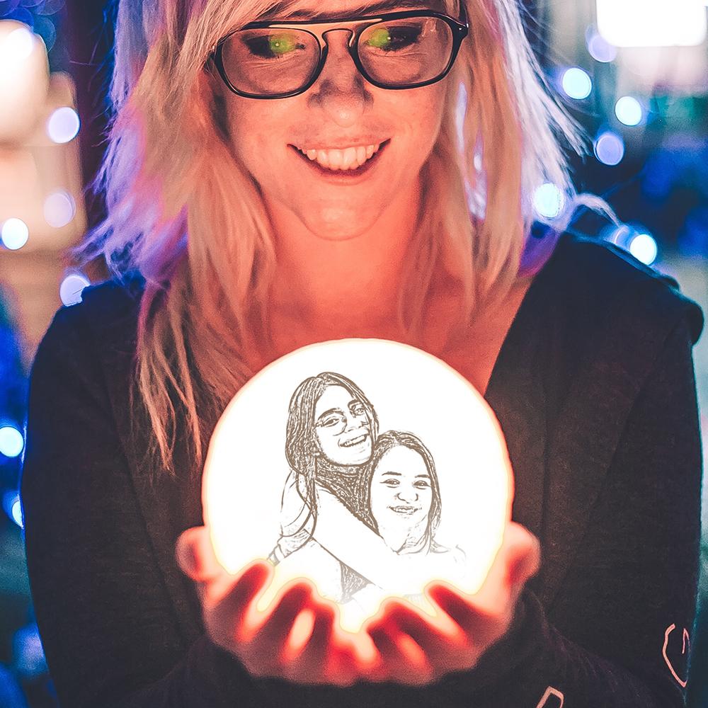 Photo Moon Lamp, Custom 3D Photo Light