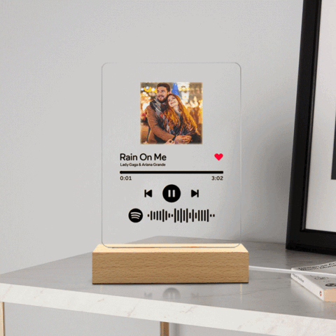 Custom Spotify Plaque Scannable Music Glass Night Light Romantic