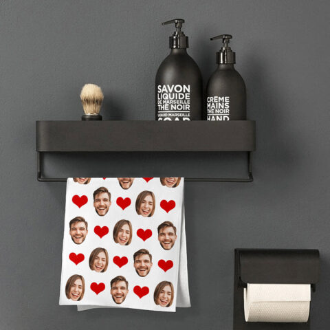 Custom Couple Faces Towel Personalized Photo Towel Funny