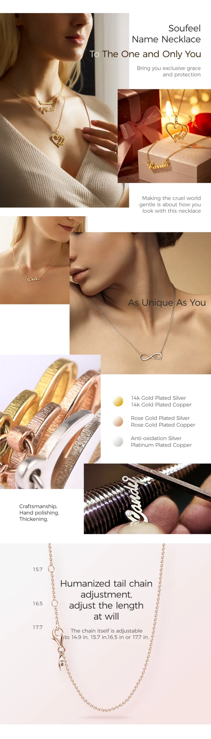Her name, your words, one unforgettable piece: Custom Punk Name Necklace Alphabet
