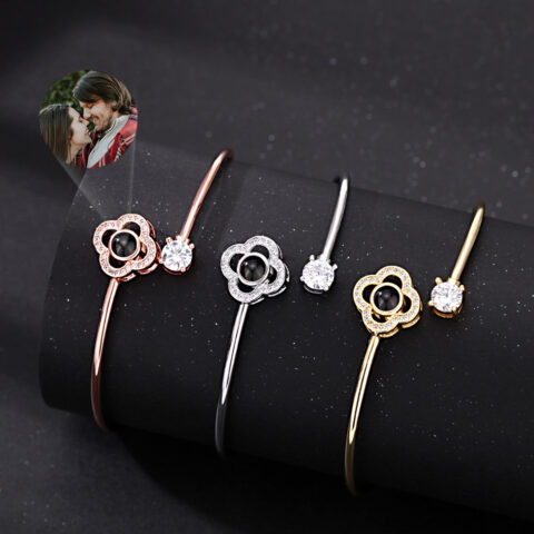 Guaranteed Happy Tears: Custom Projection Bracelet Personalized Photo Lucky Clover