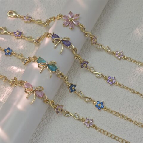 The daily reminder they can actually wear: Zircon Colorful Bow Bracelet