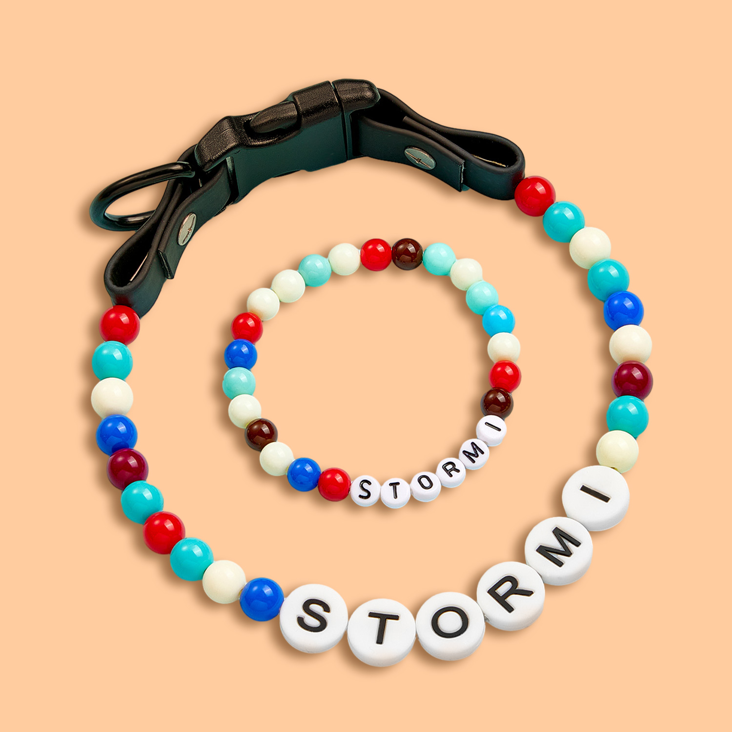 Personalized Name Beaded Pet Collar –Custom Dog Necklace for Your Furry