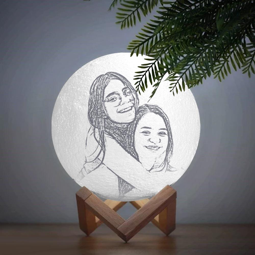 Photo Moon Lamp, Custom 3D Photo Light