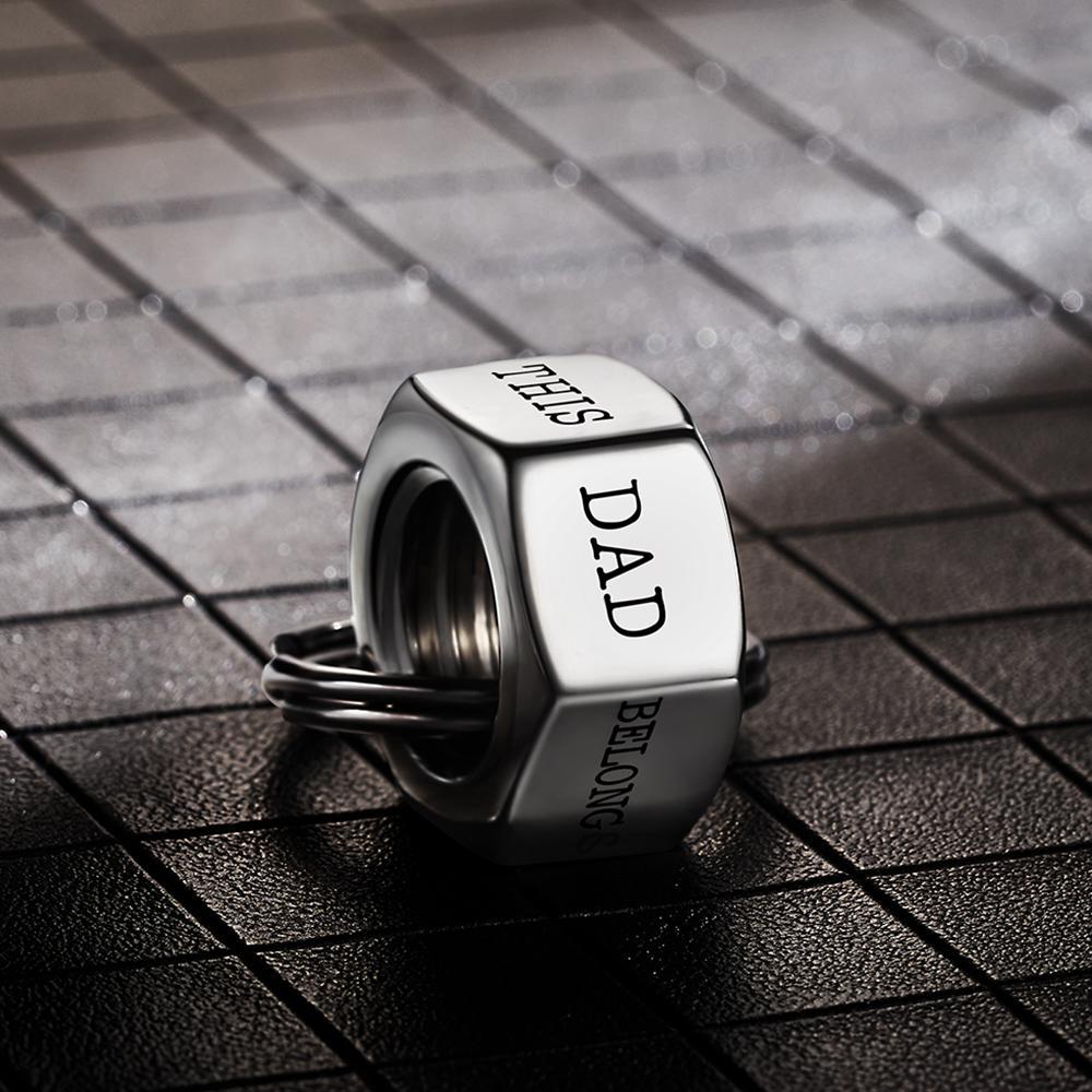Custom Engraved Keychain Screw Nut Keychain for Men