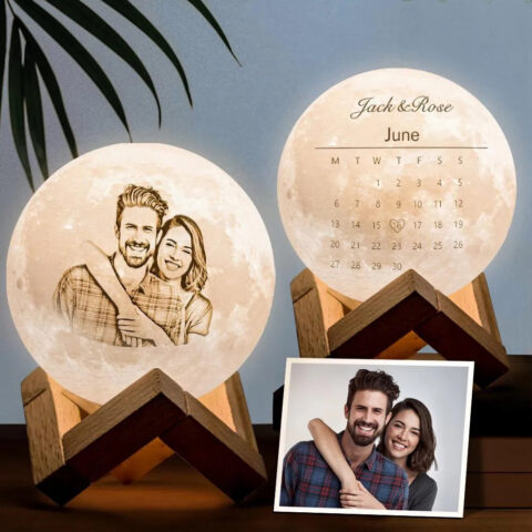 Custom Photo Moon Lamp Name 3d Light Date Anniversary Engraved Moon