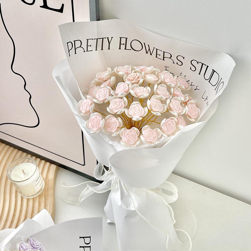 Simulation Rose Bouquet Handmade Diy Material Package Hand-held Flowers