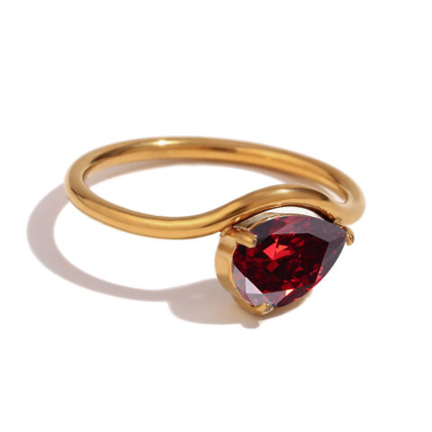 A promise that fits perfectly: Minimalist Pear Cut Birthstone Ring – Dainty Personalized