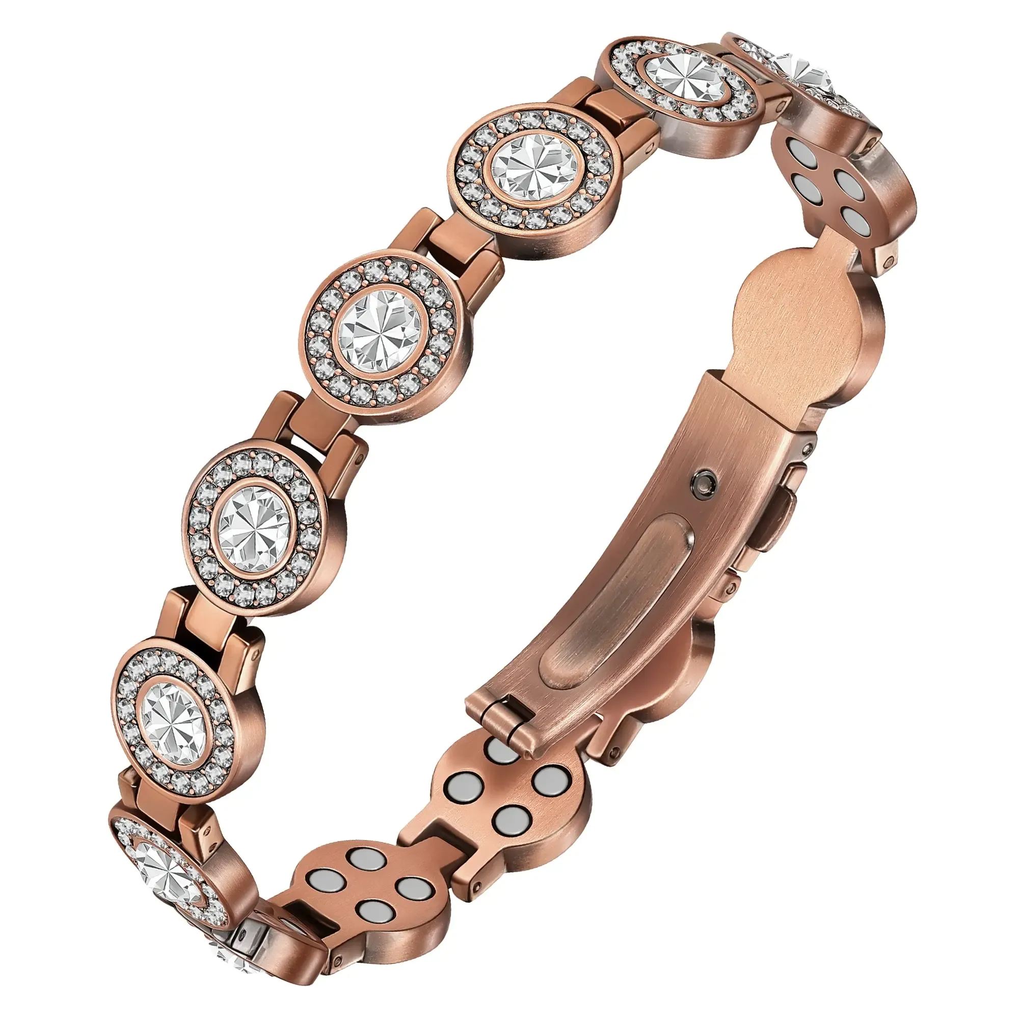 4X Strength Magnetic Copper Bracelet for Women-Updated 3800 Gauss Magnets-Adjustable Length