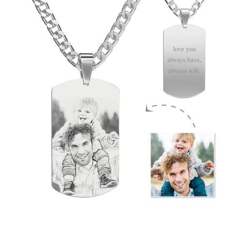Stop Scrolling – This Is The One: Men’s Necklace Engraved Necklace Pesonalized Photo