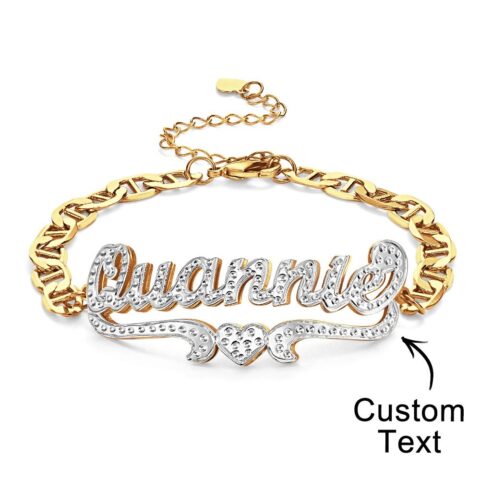 Not Available in Stores: Personalized Hip Hop Name Bracelet Heart Decor Chain Bracelet
