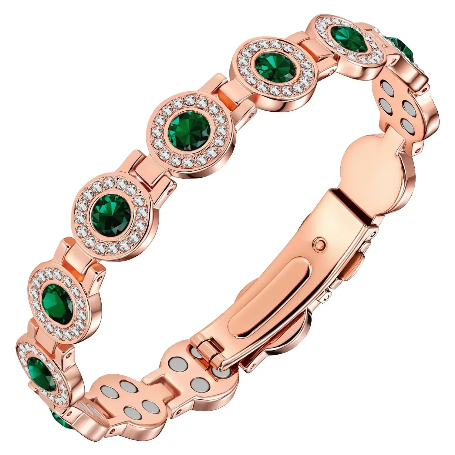 4X Strength Magnetic Copper Bracelet for Women-Updated 3800 Gauss Magnets-Adjustable Length