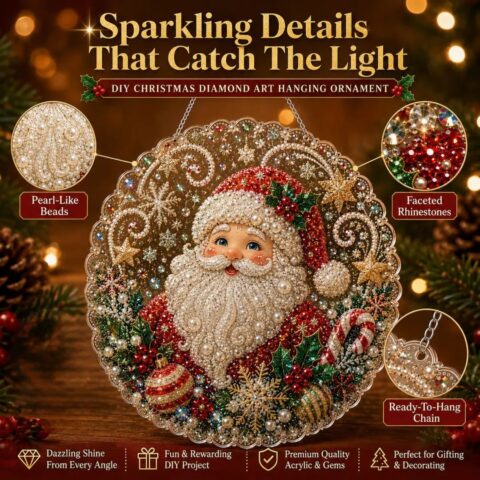Unwrap a new memory every December: Christmas Pearl Art Hanging Ornament Kit
