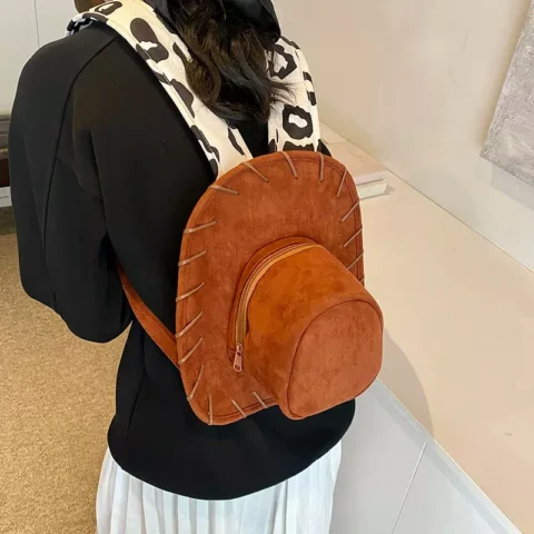 Creative Cowboy Hat Shaped Mini Backpack Vintage Western Style Women Daypack