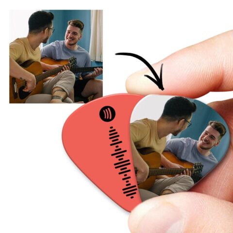 Made for one person in the world – them: Custom Scannable Spotify Code Guitar Pick,