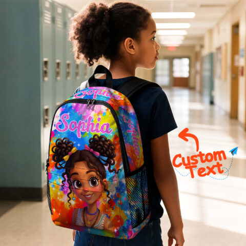 The bag that starts conversations: Custom Afro Black Girl Name Backpack, Custom