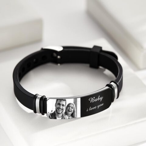 The daily reminder they can actually wear: Custom Photo Engraved Bracelet Commemorate