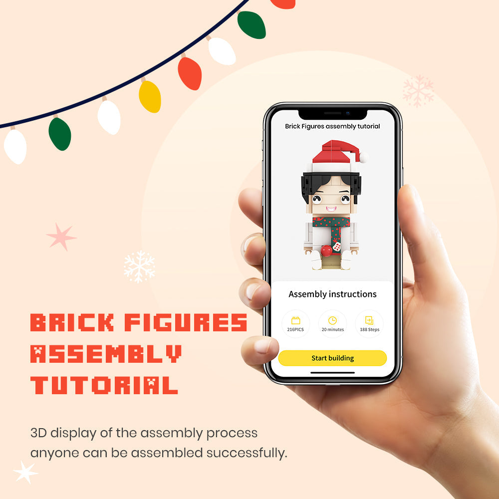 Customizable Fully Body 2 People Custom Brick Figures Denim Suit Brick