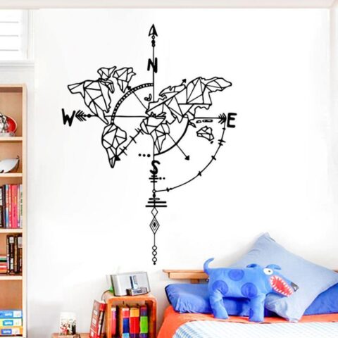 One of One, Just Like Them: Creative Wall Stickers Compass Home Decoration