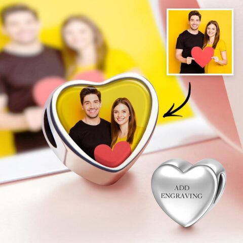 The Unexpected Favorite: Engraved Heart Photo Charm Picture Charm Gift For Couples