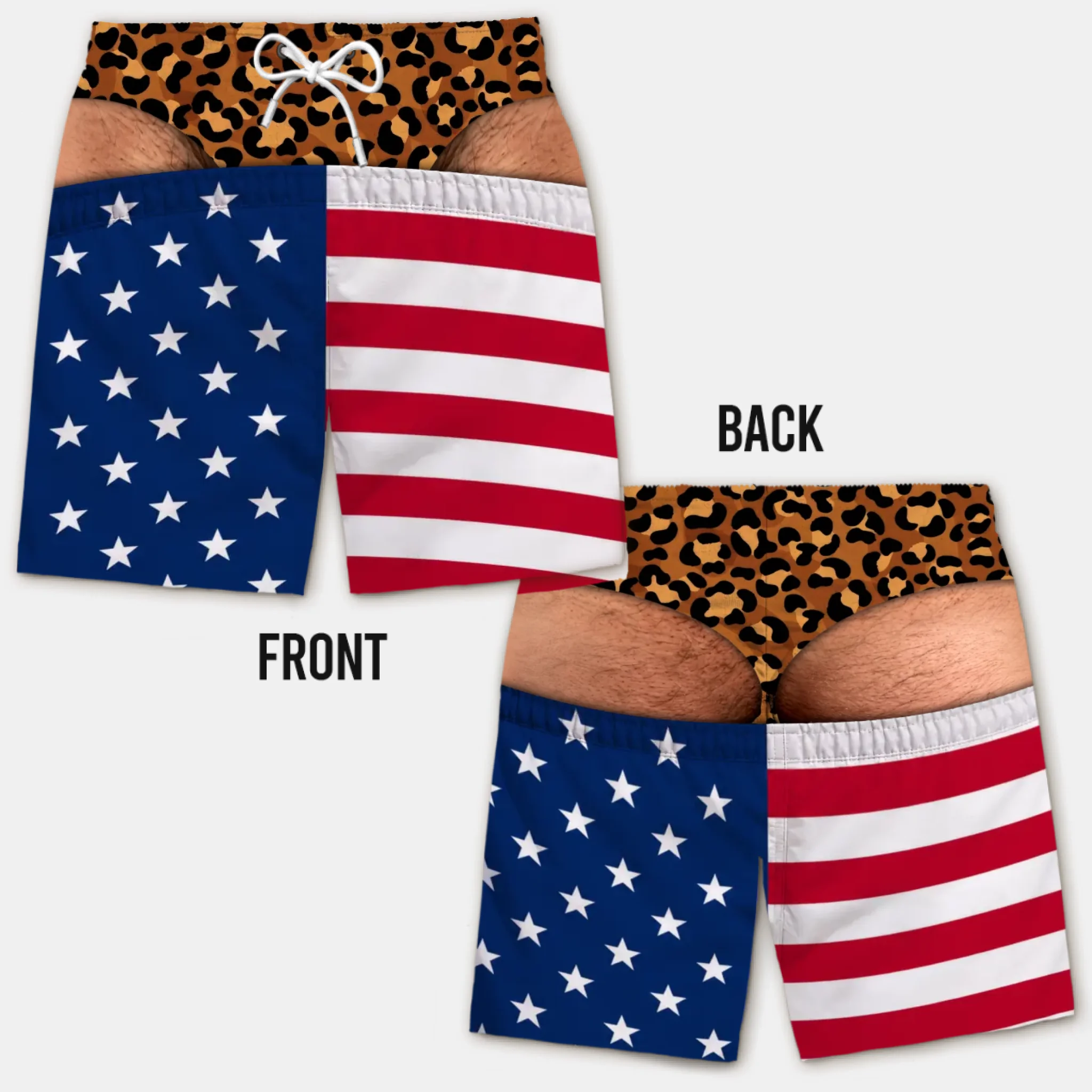 Custom Funny Men Swim Trunks Novelty Optical Illusion Swim Shorts Funny