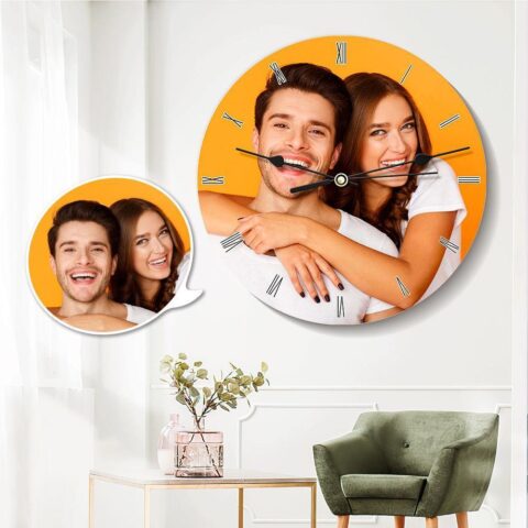Photo Wall Clock Round for Couples
