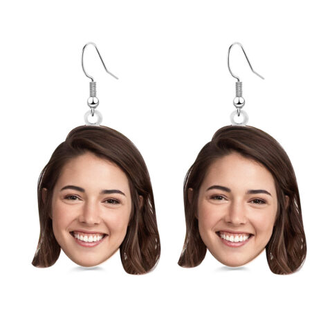 Stop Scrolling – This Is The One: Custom Photo Face Earrings Acrylic Earrings