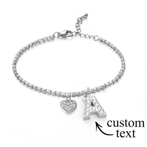 Made for One Person Only: Personalized Sparkle Initial Anklet Custom Name Anklet
