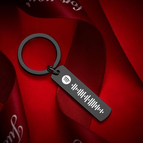 The reminder they touch every time they leave home: Scannable Spotify Code Keychain,