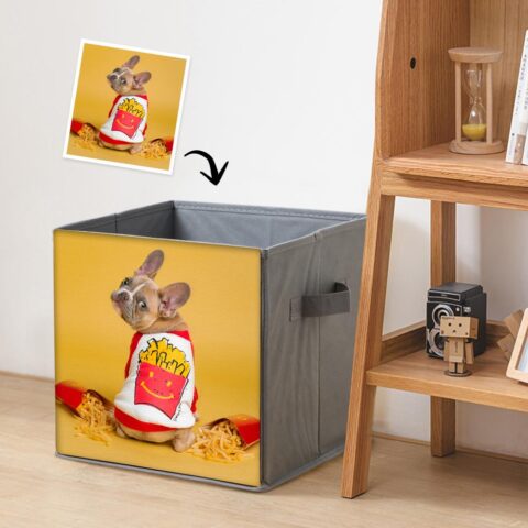 The bag that starts conversations: Custom Photo Large Fabric Cube Storage Bin Foldable